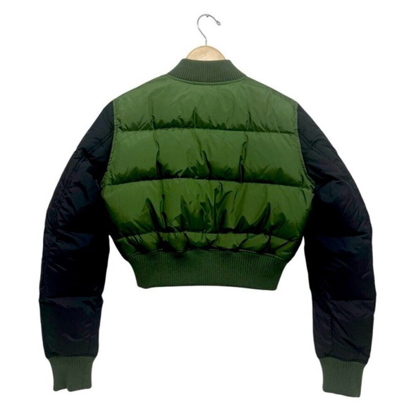 Dsquared 2 Cropped Bomber Puffer Down Jacket Short Coat Green Rare Women’s 44 S - Picture 2 of 12